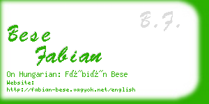 bese fabian business card